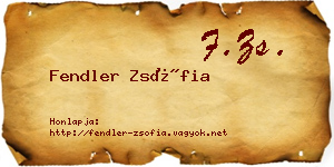 Fendler Zsófia névjegykártya